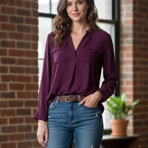 Vince Camuto Deep Purple Blouse